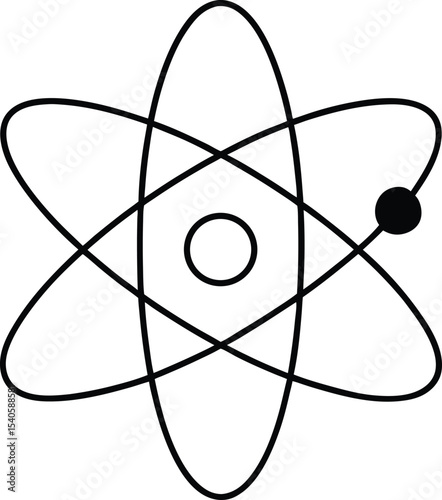 atom symbol on black background