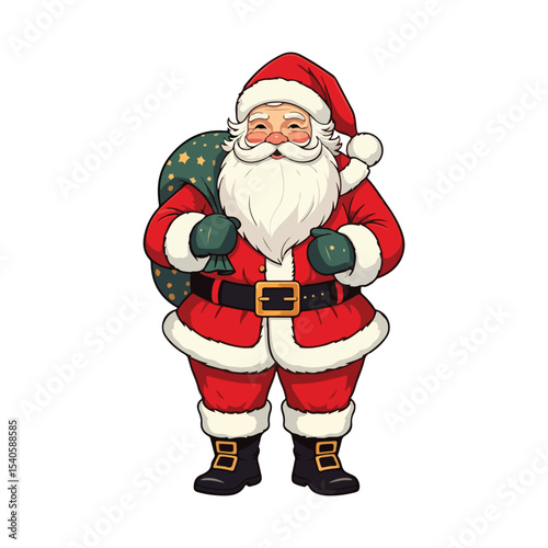 Merry Christmas card with santa claus illustartion Christmas theme with Santa