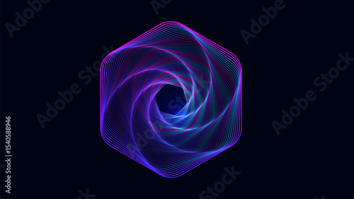 Spiral hexagon wave rhythm dynamic abstract background