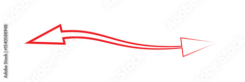 Red arrow icon on white background. flat style. arrow icon for your web site design, logo, app, UI. Direction symbol. Arrow symbol . Vector illustration.