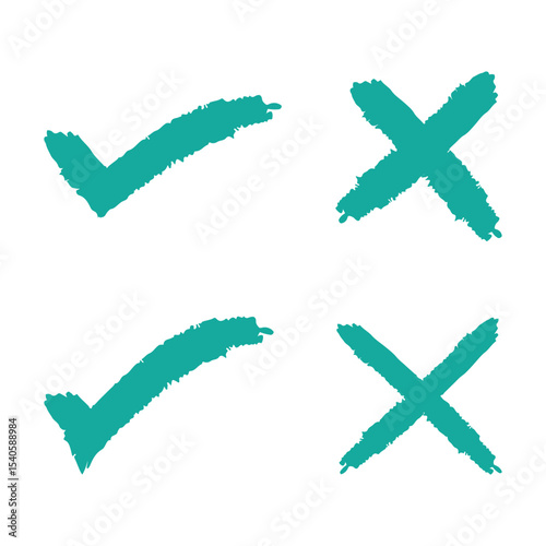 Tick and cross mark icons
