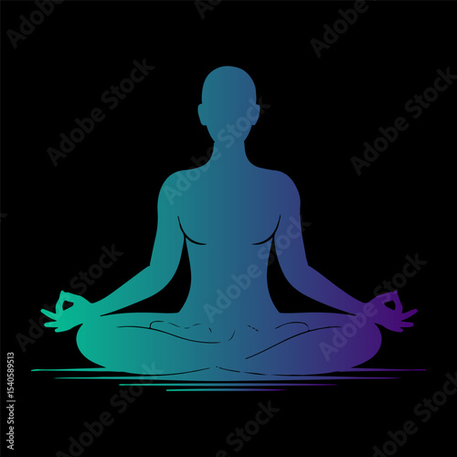 Yoga Silhouette in Meditation 