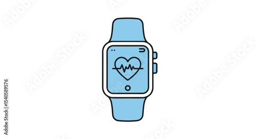 A modern smartwatch displaying a heart rate monitor.