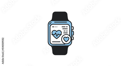 An illustrative image of a smartwatch featuring health monitoring metrics. 