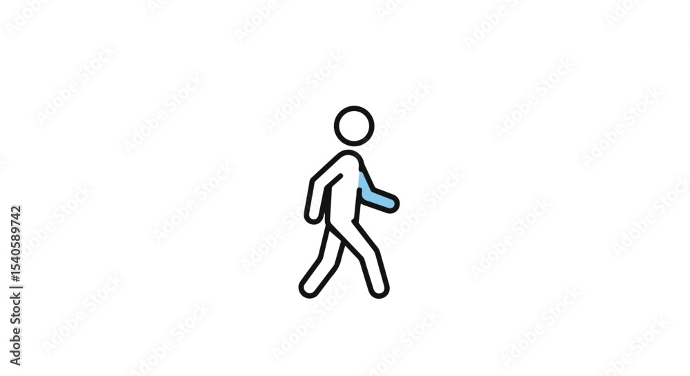 Obraz premium Simple walking person icon.