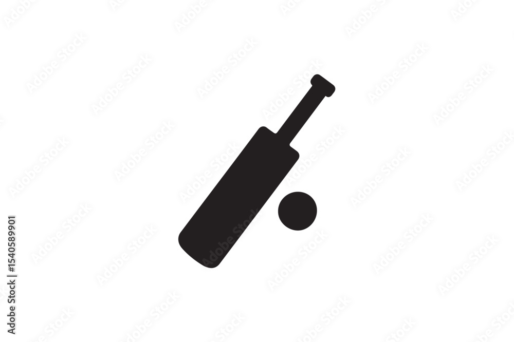 Fototapeta premium Cricket Toy silhouette on white background.01