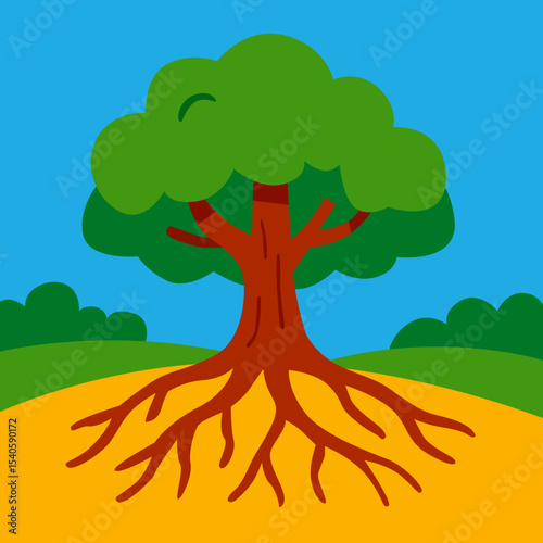 Tree with Roots – Nature and Growth Concept