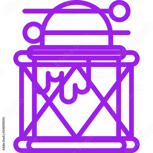 Drum single icon vector illustration