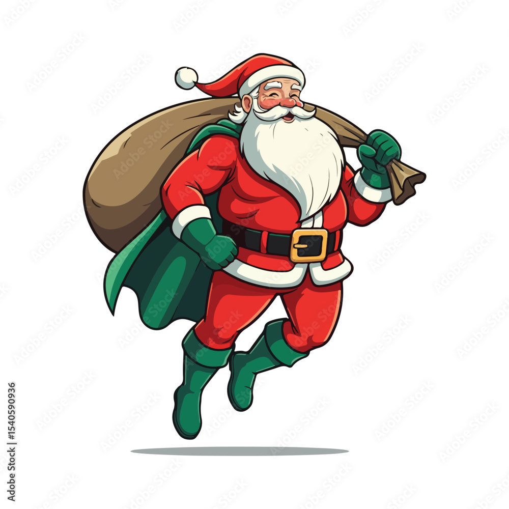 Merry Christmas card with santa claus illustartion Christmas theme with Santa