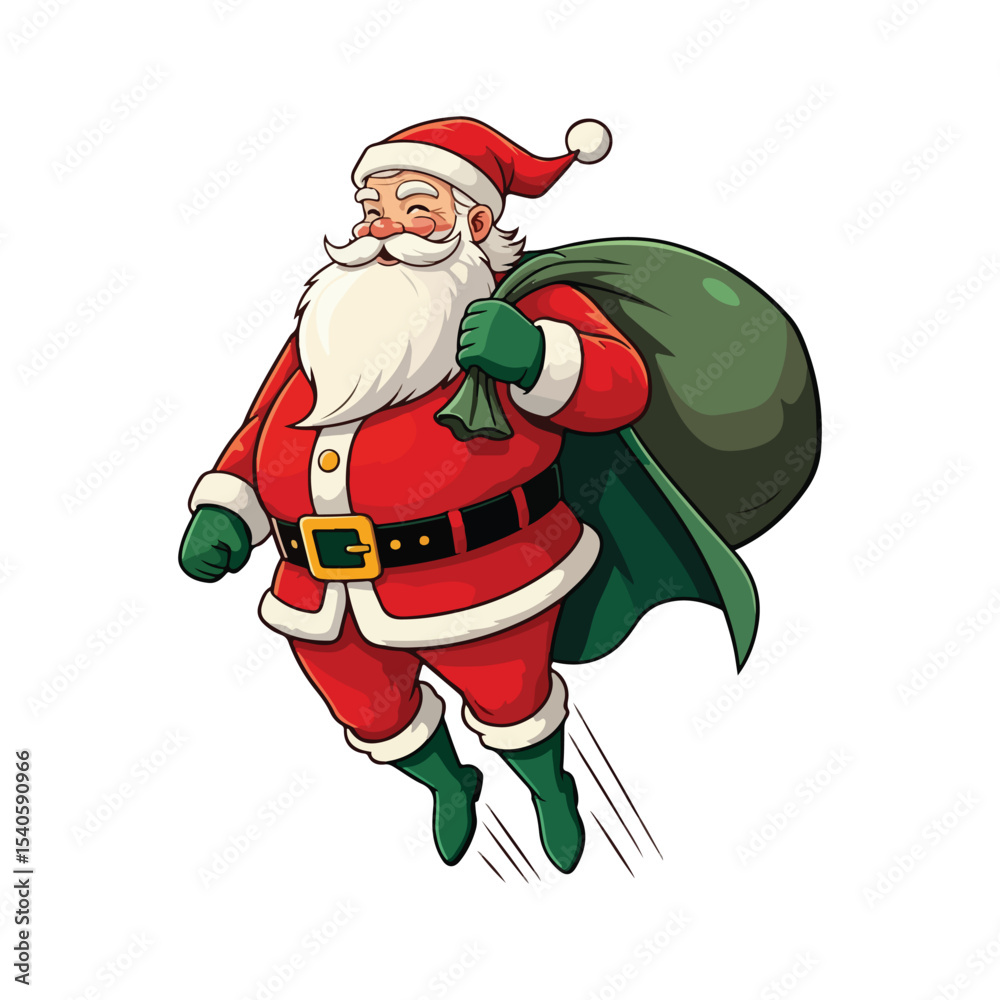 Merry Christmas card with santa claus illustartion Christmas theme with Santa