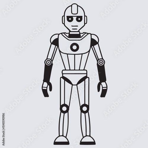 robot icon silhouette vector art illustration