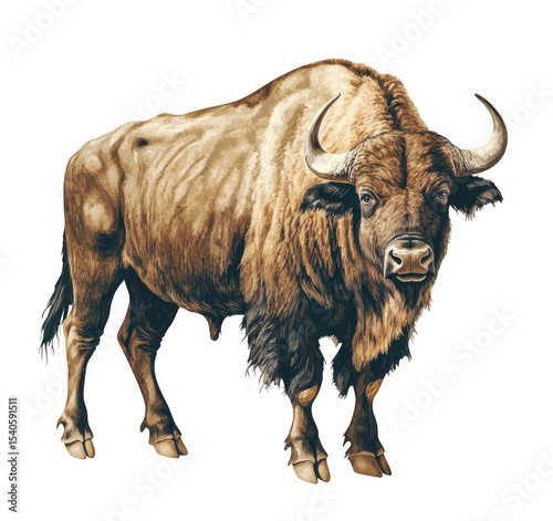 Powerful Bison Illustration