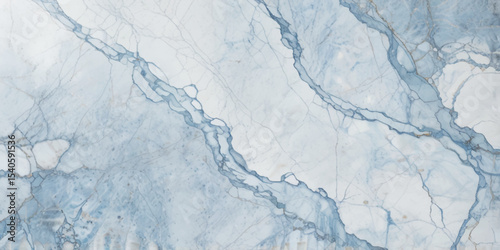 Beautiful abstract blue and white marble luxurious wall grunge background. Blue marble stone wall texture.	