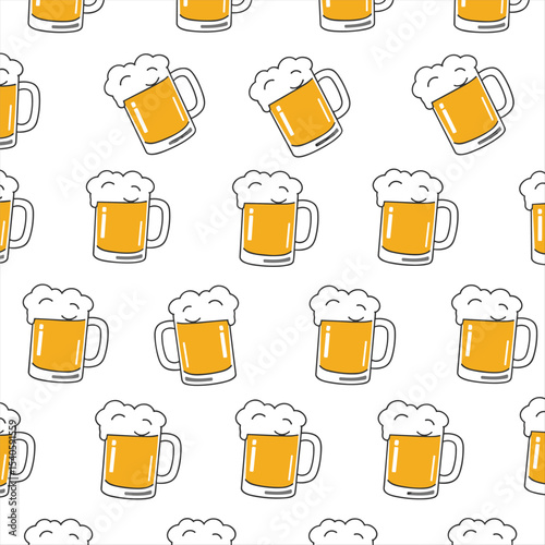 beer seamless pattern memphis style outline line bundle set background download