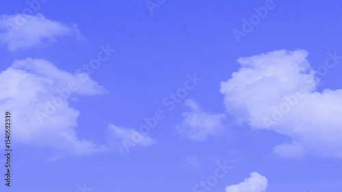 Beautiful Universally Cloudscape background, White fluffy clouds. Blue sky background in summer sunlight n sun ray at sunshine day,timelapse of Cirrus clouds on bright blue sky. Movement of clouds.