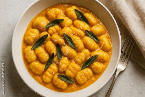Gnocchi with Pumpkin Cream Sauce and Sage
