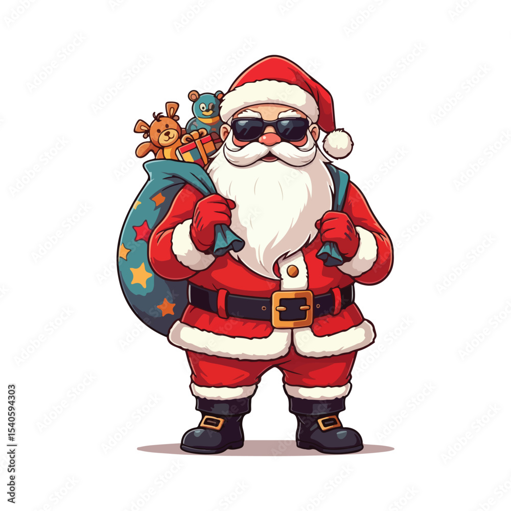 Merry Christmas card with santa claus illustartion Christmas theme with Santa