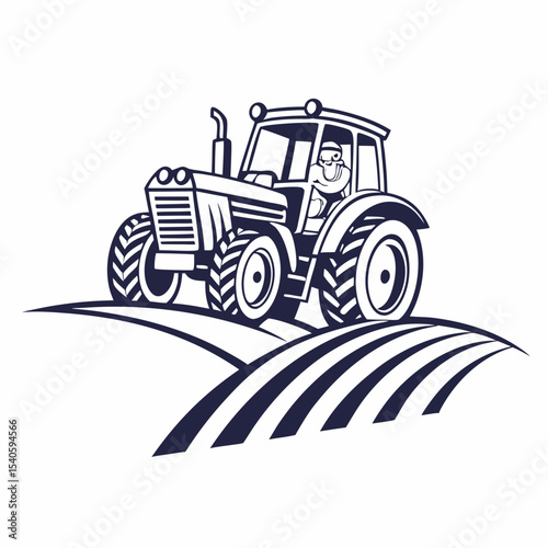 tractor silhouette vector illustration