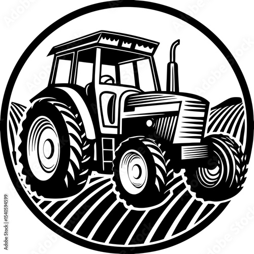 tractor silhouette vector