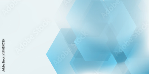 abstract background template science simple  presentation. Hexagonal shape with blue and soft color good modern art.