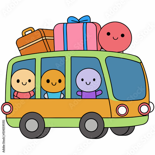 school bus and kids