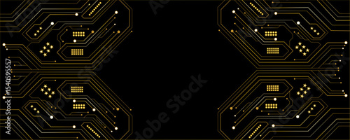 Futuristic glowing AI circuit board with electronic details for UI and GUI design. Hi-tech panel with light effects. Modern technology background. Vector illustration. EPS 10