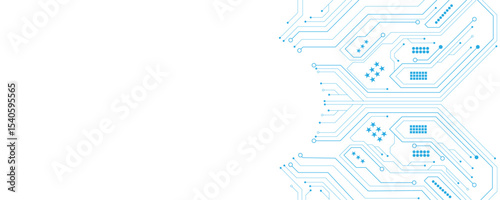 Vectors Technology blue circuit diagram. High-tech connection system on a white background.