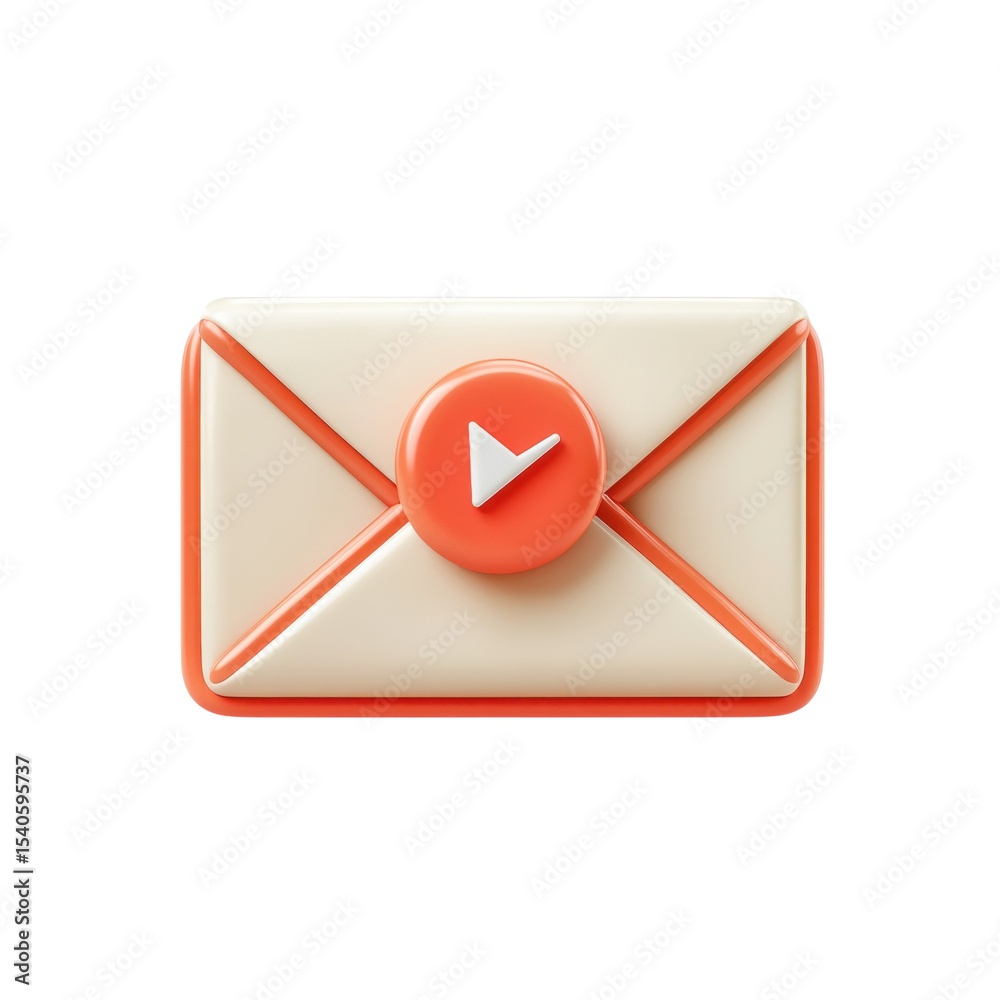 Notification Icon 3D rendering of email with checkmark Digital on transparent background Notification Icon 3D rendering of email with checkmark Digital on transparent background