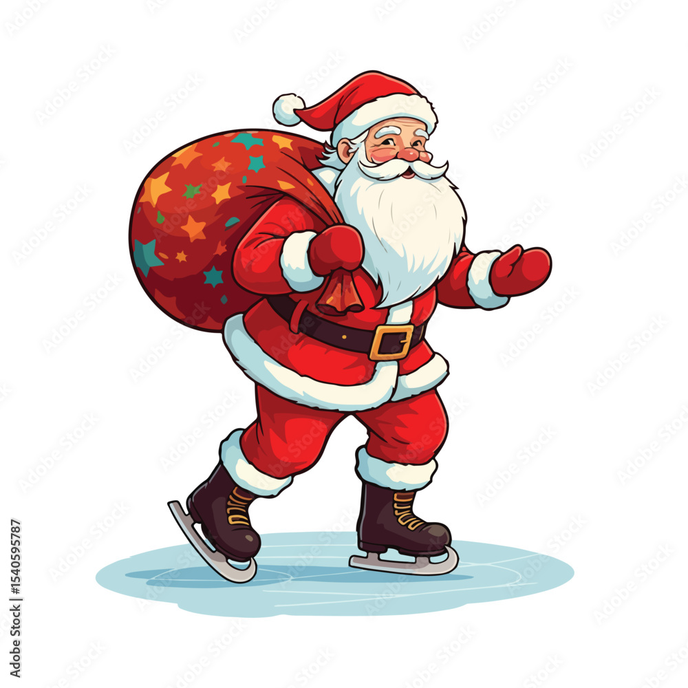 Merry Christmas card with santa claus illustartion Christmas theme with Santa
