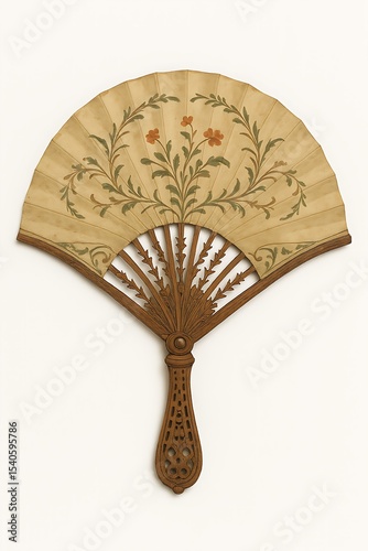 traditional chinese fan isolated on white background, hand fan