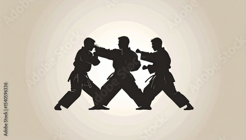 Black and White Martial Arts Logo