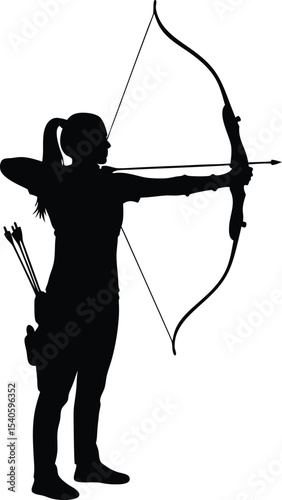 Woman Archer Silhouette Archery Bow Arrow Competition Sport