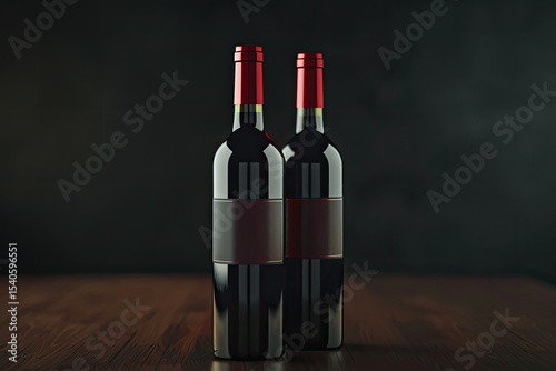 Premium Quality Image of Two Bottles of Red Red Wine Are Next to Each Other