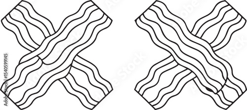 Crispy Bacon Strip Flat Vector Icon for Breakfast BBQ and Food Element Design