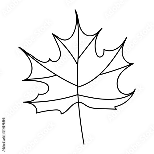 Outline of a Maple Leaf for Autumnal or Seasonal Design