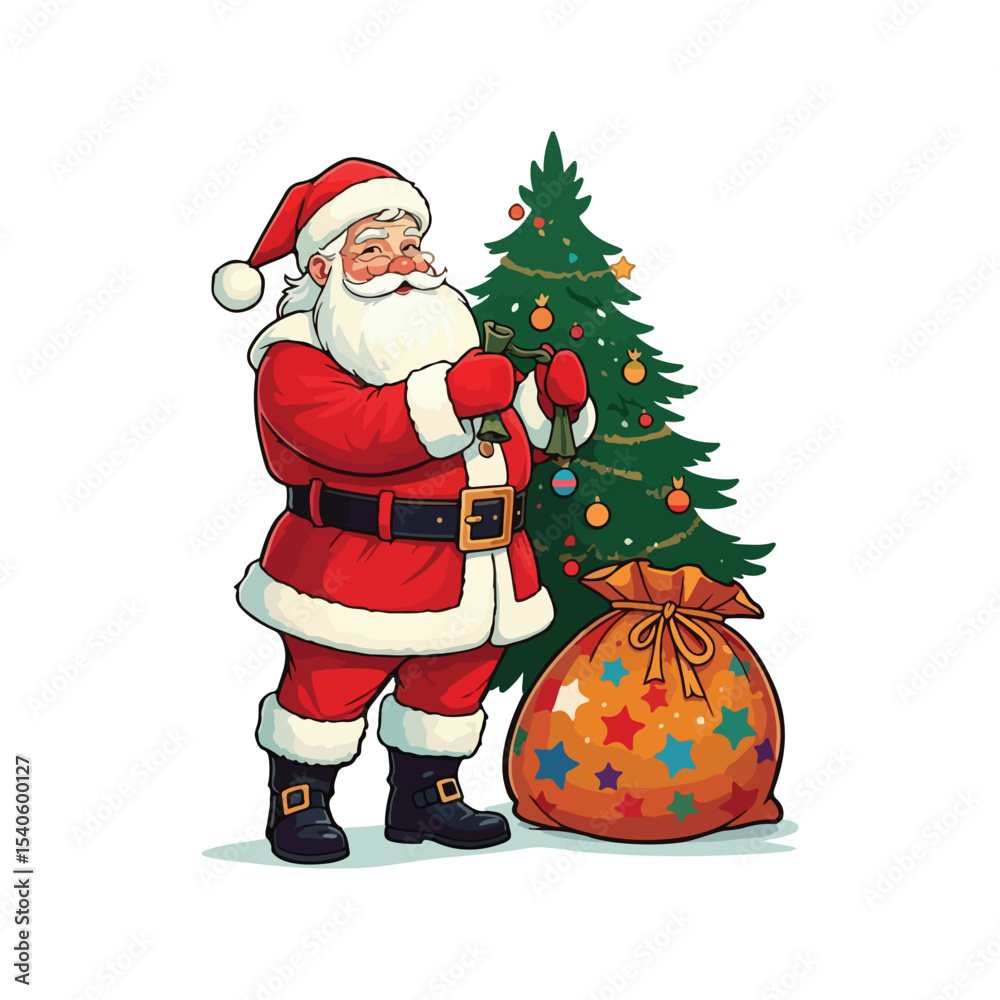 Merry Christmas card with santa claus illustartion Christmas theme with Santa