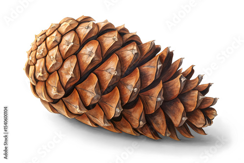 Christmas pine cone isolated on white or transparent background