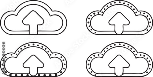 Cloud Upload Arrow Icon Flat Vector for SaaS Dashboard and Cloud Storage UI