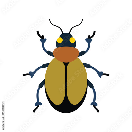June bug insect colorful vector art illustration