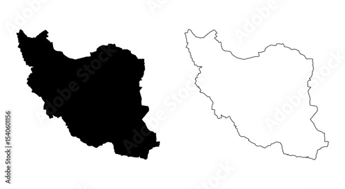 vector map of Iran isolated on a transparent background