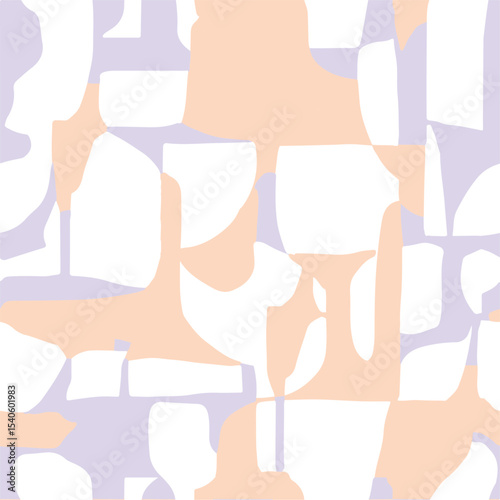 Abstract shape seamless pattern. upscale big shape geometry, graphical textures. more trendy colors, swirl,wave, background. vector illustration. 