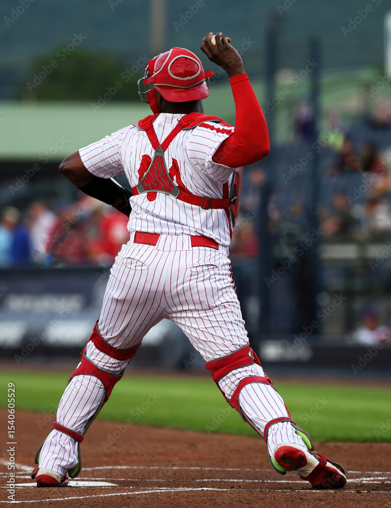 Fototapeta premium baseball catcher throwing