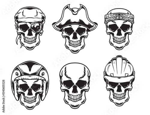 set of skulls