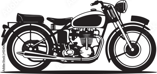 Vintage Style Motorcycle Vector Illustration