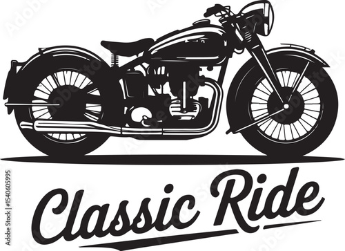 Vintage Style Motorcycle Vector Illustration