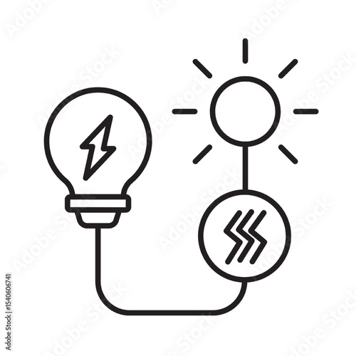 Harnessing Solar Energy Sustainable Power Solutions for a Brighter Future. Illustration Vector