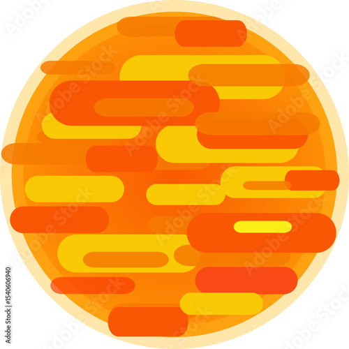 simple stylized vector illustration of a Sun or a reddish gas giant clipart with a transparent glow effekt