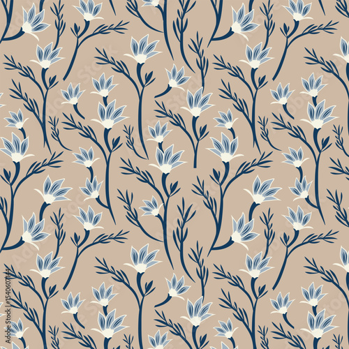 Wild flowers seamless vector pattern