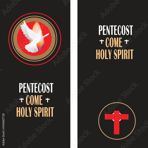 Illustration design for celebrate Pentecost holy spirit