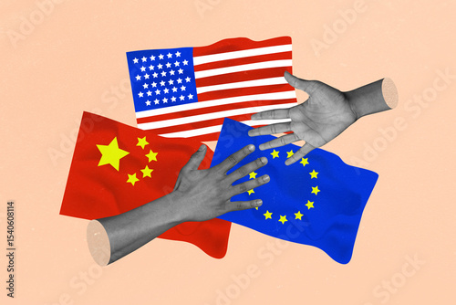 Photography 3d art creative full zine photo collage of business people hands government amer